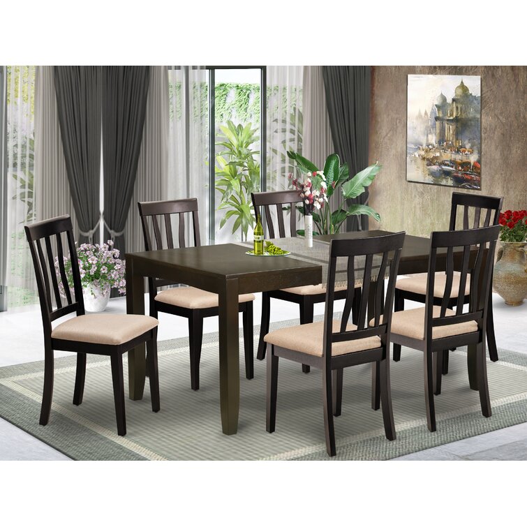 Christman 7 piece extendable clearance solid wood dining set